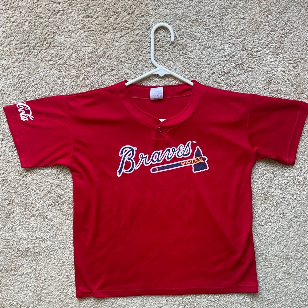 Red Braves Baseball Jersey Shirt